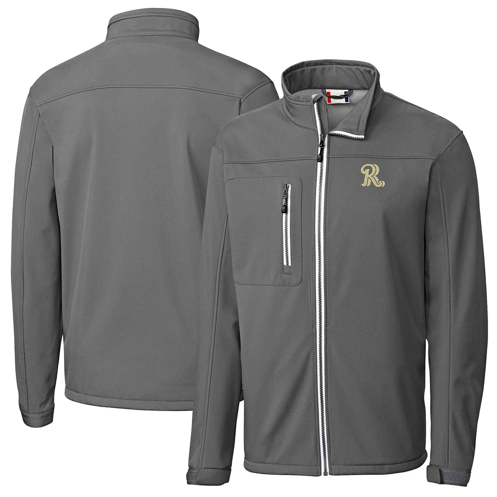 Men's Cutter & Buck Steel Frisco RoughRiders Clique Telemark Eco Stretch Softshell Full-Zip Jacket