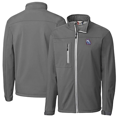 Men's Cutter & Buck Steel New Hampshire Fisher Cats Clique Telemark Eco Stretch Softshell Full-Zip Jacket