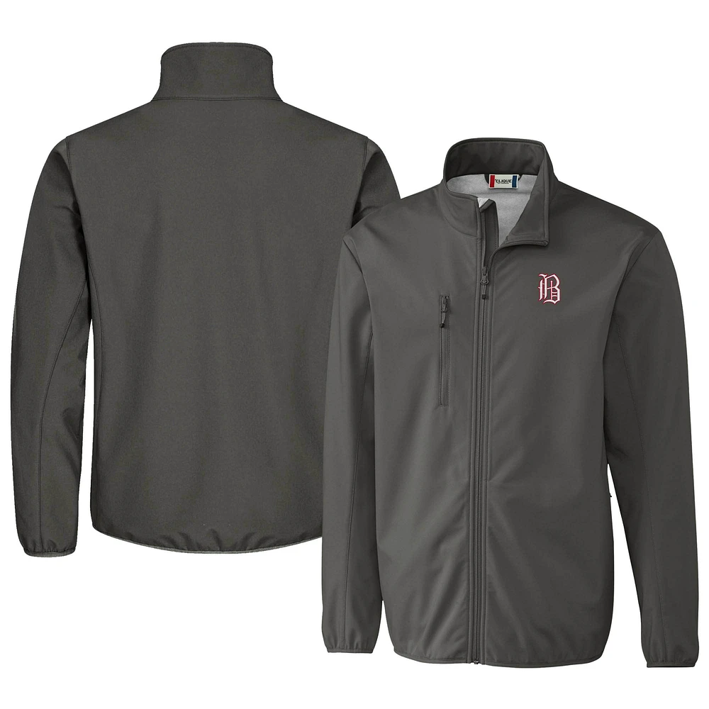 Men's Cutter & Buck Steel Birmingham Barons Clique Trail Eco Stretch Softshell Full-Zip Jacket