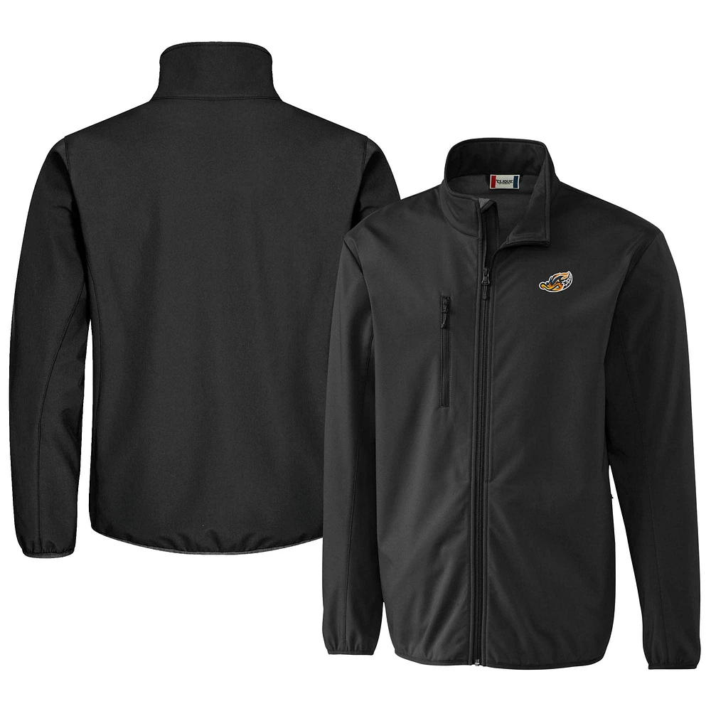Men's Cutter & Buck Akron RubberDucks Clique Trail Eco Stretch Softshell Full-Zip Jacket