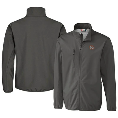 Men's Cutter & Buck Steel Norfolk Tides Clique Trail Eco Stretch Softshell Full-Zip Jacket