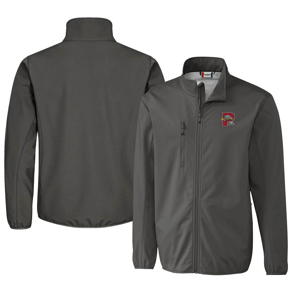 Men's Cutter & Buck Steel Portland Sea Dogs Clique Trail Eco Stretch Softshell Full-Zip Jacket