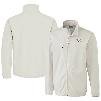 Men's Cutter & Buck Gray Richmond Flying Squirrels Clique Trail Eco Stretch Softshell Full-Zip Jacket