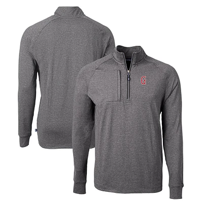 Men's Cutter & Buck Heather Greenville Drive Adapt Eco Knit Recycled Quarter-Zip Pullover