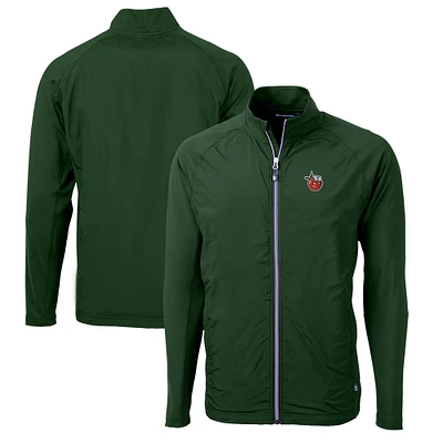 Men's Cutter & Buck Hunter Green Fort Wayne TinCaps Adapt Eco Knit Hybrid Recycled Full-Zip Jacket