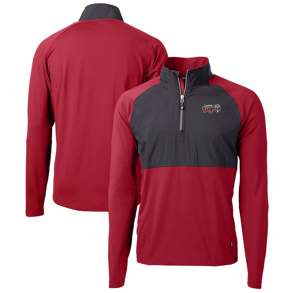 Men's Cutter & Buck Lansing Lugnuts Adapt Eco Knit Hybrid Recycled Quarter-Zip Top