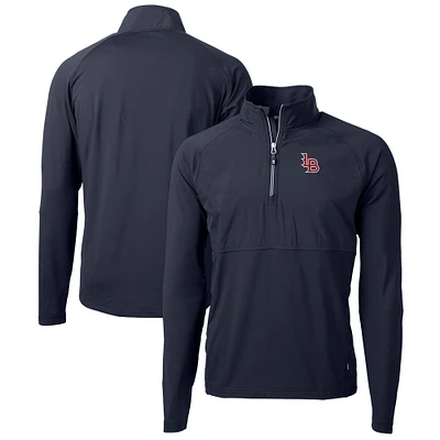 Men's Cutter & Buck Navy Louisville Bats Adapt Eco Knit Hybrid Recycled Quarter-Zip Top