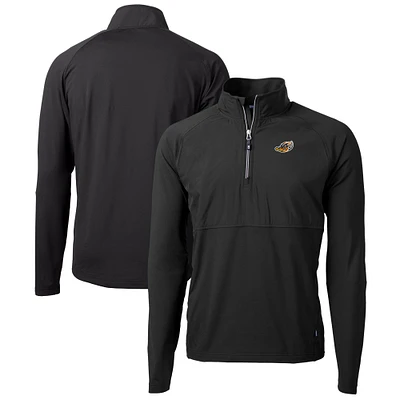 Men's Cutter & Buck Akron RubberDucks Adapt Eco Knit Hybrid Recycled Quarter-Zip Top