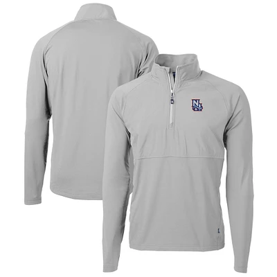 Men's Cutter & Buck New Hampshire Fisher Cats Adapt Eco Knit Hybrid Recycled Quarter-Zip Top