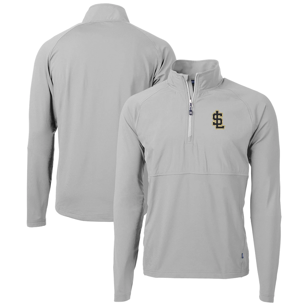 Men's Cutter & Buck Salt Lake Bees Adapt Eco Knit Hybrid Recycled Quarter-Zip Top