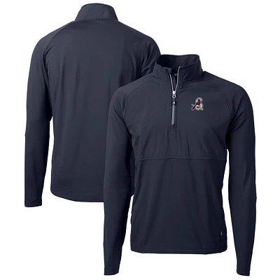 Men's Cutter & Buck Navy Springfield Cardinals Adapt Eco Knit Hybrid Recycled Quarter-Zip Top