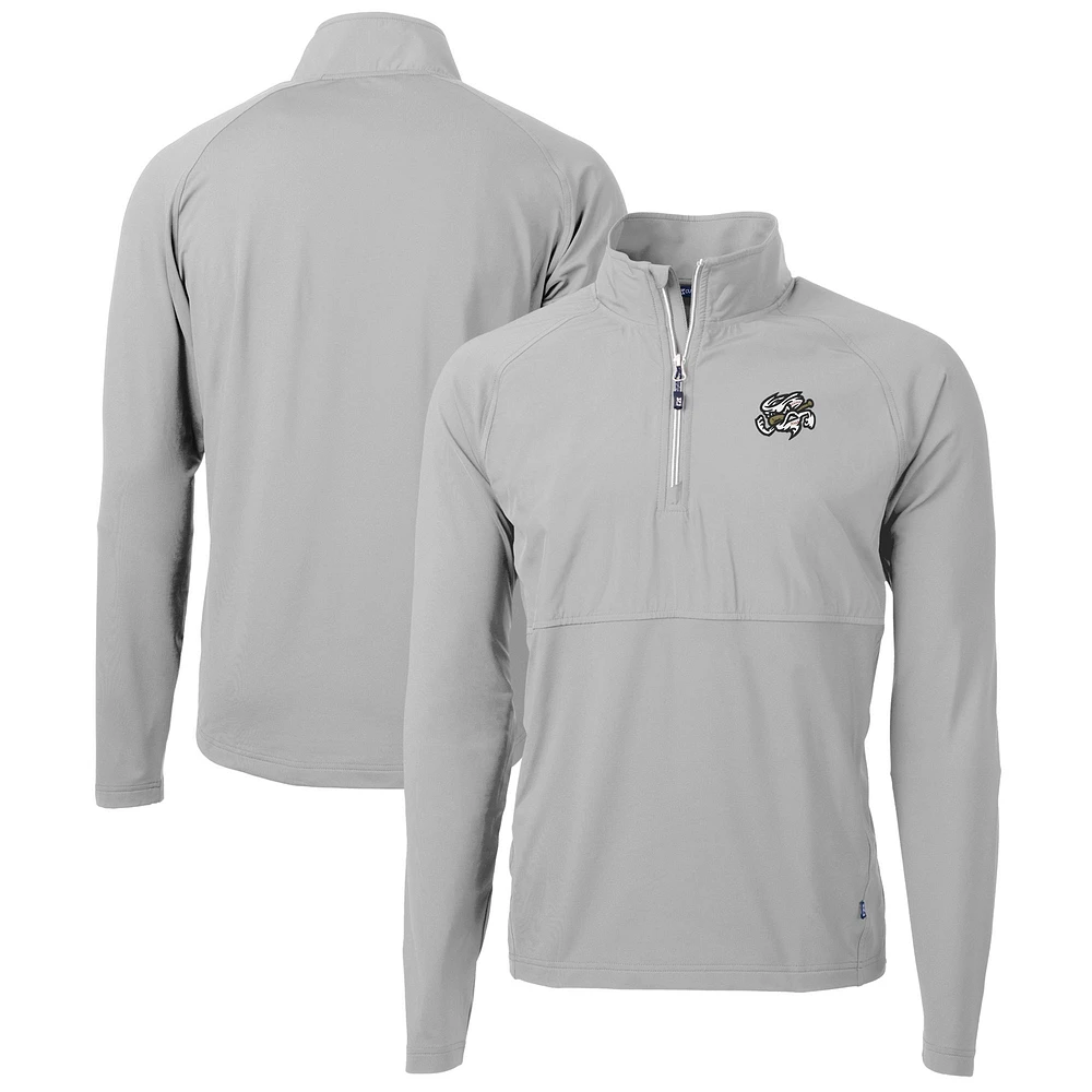 Men's Cutter & Buck Omaha Storm Chasers Adapt Eco Knit Hybrid Recycled Quarter-Zip Top