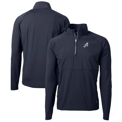 Men's Cutter & Buck Navy Reno Aces Adapt Eco Knit Hybrid Recycled Quarter-Zip Top