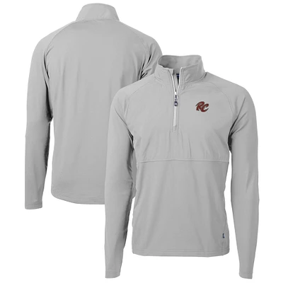 Men's Cutter & Buck Sacramento River Cats Adapt Eco Knit Hybrid Recycled Quarter-Zip Top