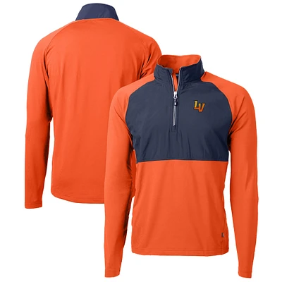 Men's Cutter & Buck Las Vegas Aviators Adapt Eco Knit Hybrid Recycled Quarter-Zip Top