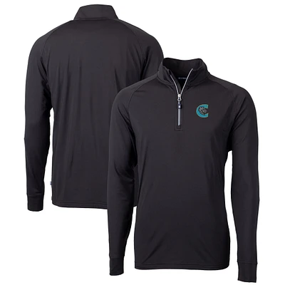 Men's Cutter & Buck Charlotte Knights Adapt Eco Knit Stretch Recycled Quarter-Zip Pullover