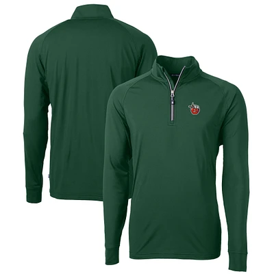 Men's Cutter & Buck Hunter Green Fort Wayne TinCaps Adapt Eco Knit Stretch Recycled Quarter-Zip Pullover