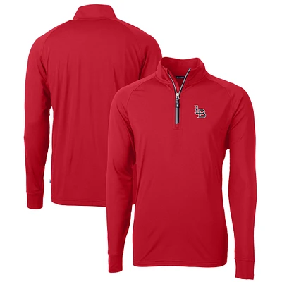 Men's Cutter & Buck Louisville Bats Adapt Eco Knit Stretch Recycled Quarter-Zip Pullover