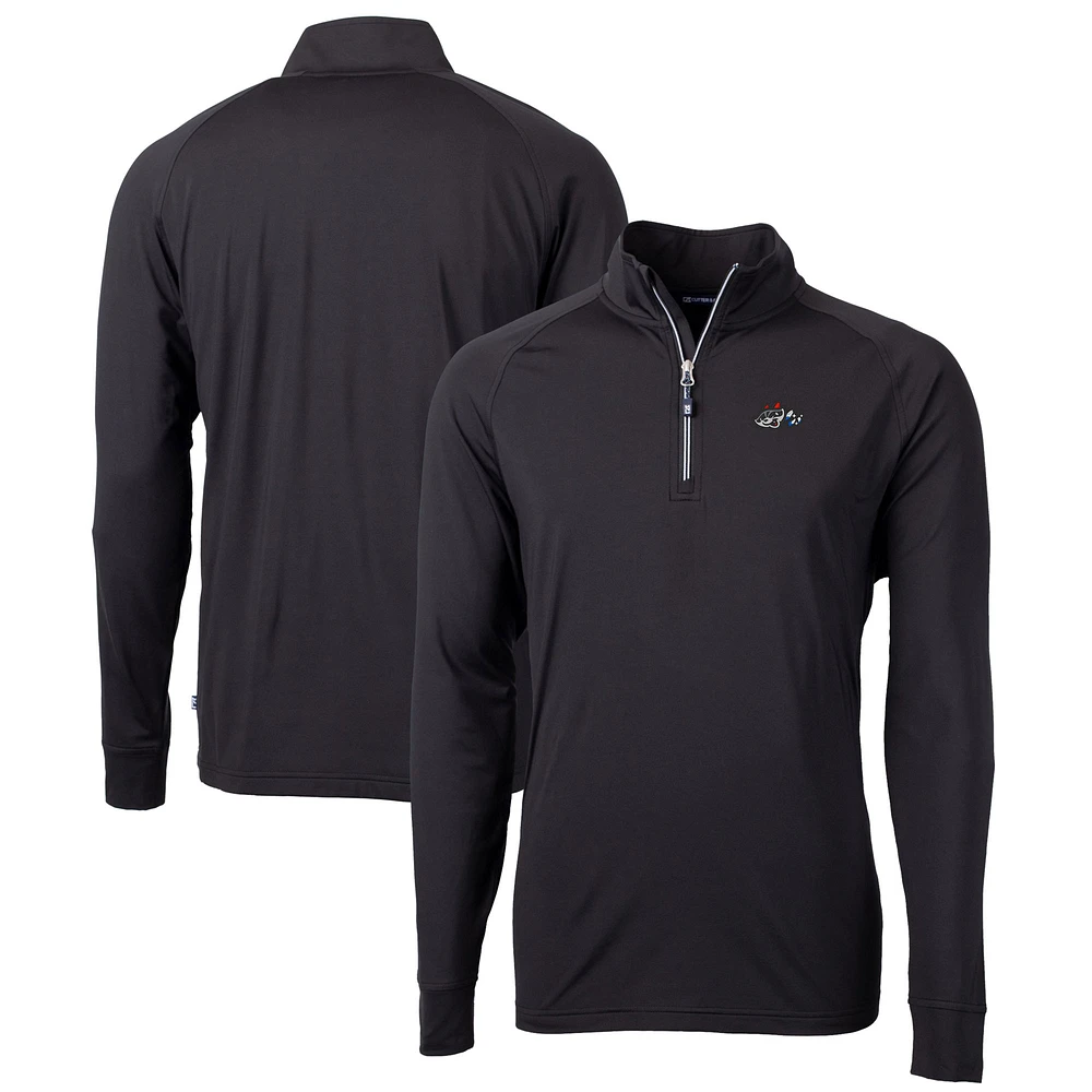 Men's Cutter & Buck Rocket City Trash Pandas Adapt Eco Knit Stretch Recycled Quarter-Zip Pullover