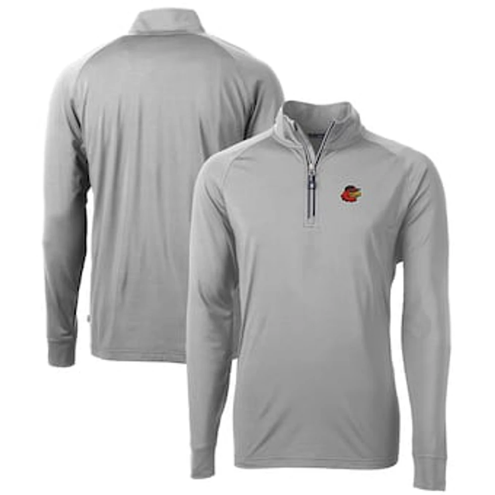 Men's Cutter & Buck Rochester Red Wings Adapt Eco Knit Stretch Recycled Quarter-Zip Pullover