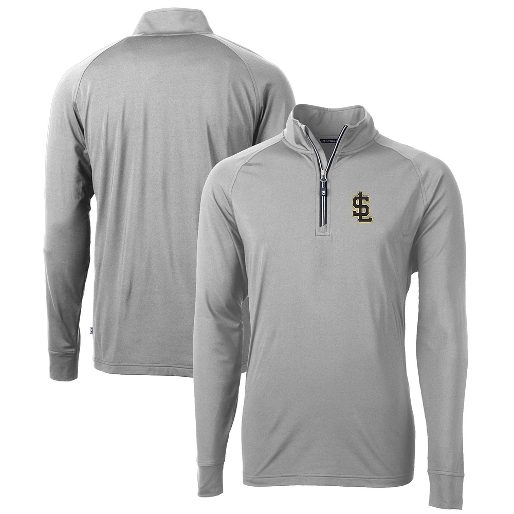 Men's Cutter & Buck Salt Lake Bees Adapt Eco Knit Stretch Recycled Quarter-Zip Pullover