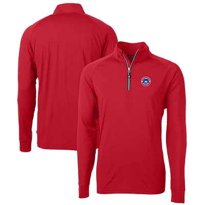 Men's Cutter & Buck South Bend Cubs Adapt Eco Knit Stretch Recycled Quarter-Zip Pullover