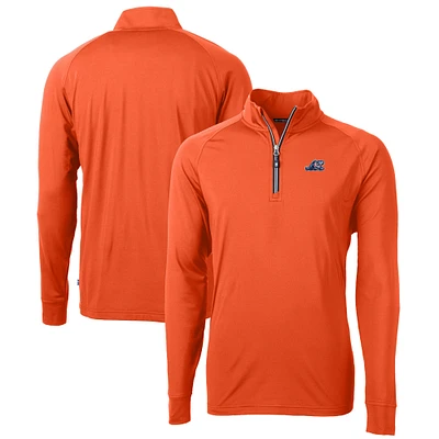 Men's Cutter & Buck West Michigan Whitecaps Adapt Eco Knit Stretch Recycled Quarter-Zip Pullover