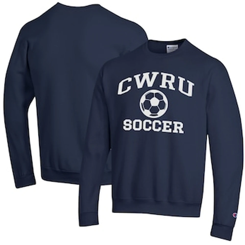 Men's Champion Navy Case Western Reserve Spartans Soccer Icon Powerblend Pullover Sweatshirt