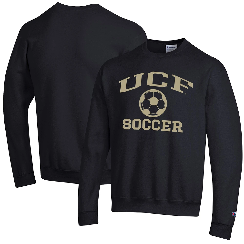 Men's Champion Black UCF Knights Soccer Icon Powerblend Pullover Sweatshirt