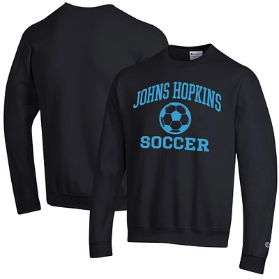 Men's Champion Black Johns Hopkins Blue Jays Soccer Icon Powerblend Pullover Sweatshirt