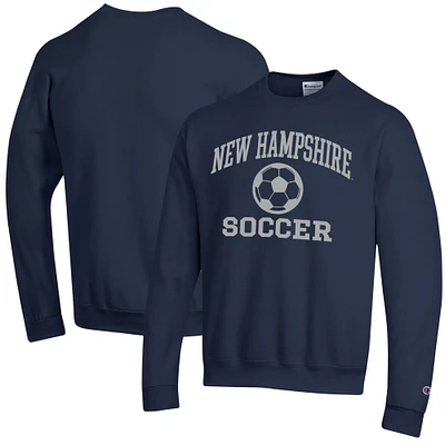 Men's Champion Navy New Hampshire Wildcats Soccer Icon Powerblend Pullover Sweatshirt