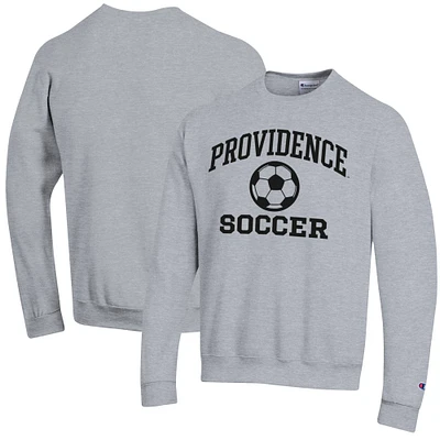 Men's Champion Heather Gray Providence Friars Soccer Icon Powerblend Pullover Sweatshirt