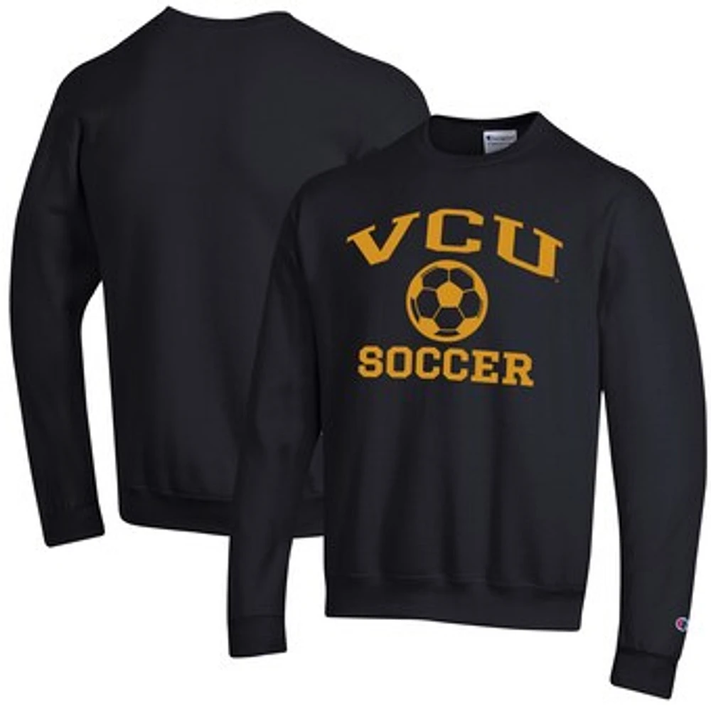 Men's Champion Black VCU Rams Soccer Icon Powerblend Pullover Sweatshirt