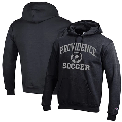 Men's Champion Black Providence Friars Soccer Icon Powerblend Pullover Hoodie