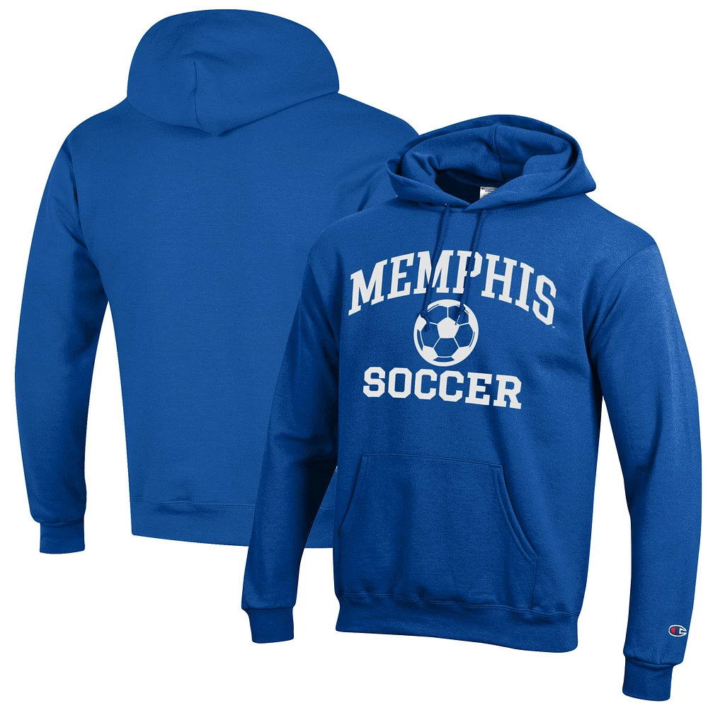 Men's Champion Royal Memphis Tigers Soccer Icon Powerblend Pullover Hoodie