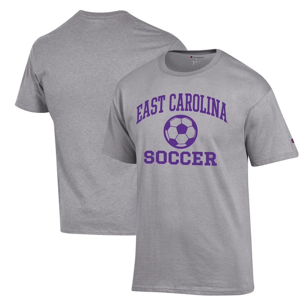 Men's Champion Gray ECU Pirates Soccer Icon T-Shirt