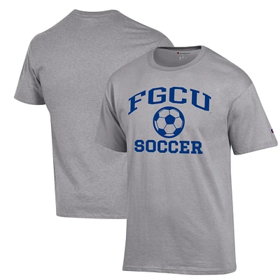 Men's Champion Gray Florida Gulf Coast Eagles Soccer Icon T-Shirt