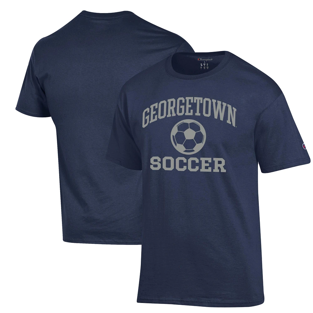 Men's Champion Navy Georgetown Hoyas Soccer Icon T-Shirt