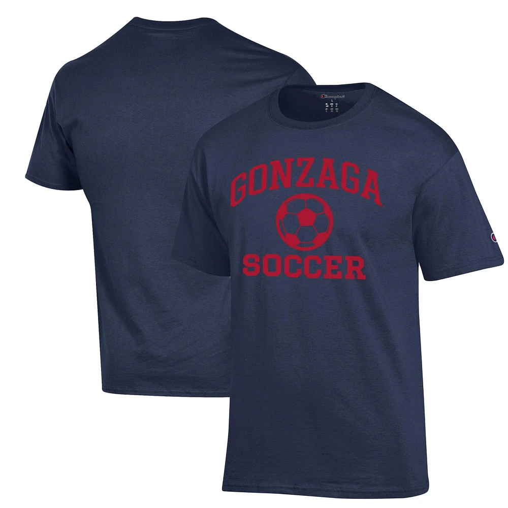 Men's Champion Navy Gonzaga Bulldogs Soccer Icon T-Shirt