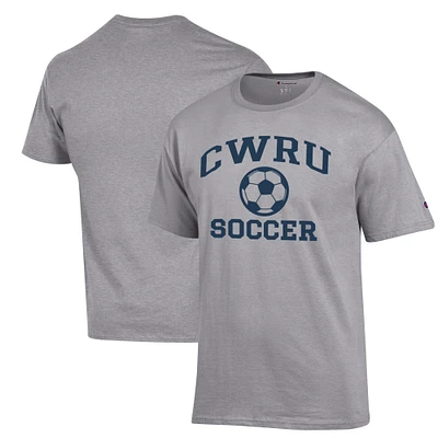 Men's Champion Gray Case Western Reserve Spartans Soccer Icon T-Shirt