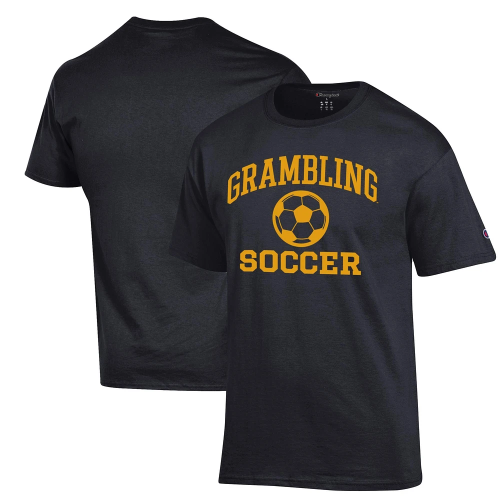 Men's Champion Black Grambling Tigers Soccer Icon T-Shirt