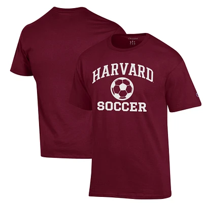 Men's Champion Crimson Harvard Soccer Icon T-Shirt