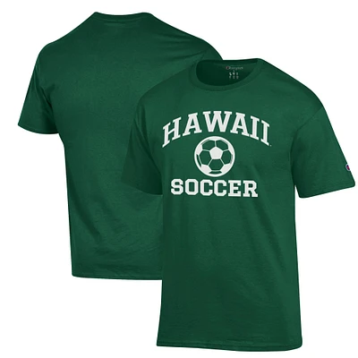 Men's Champion Green Hawaii Rainbow Warriors Soccer Icon T-Shirt