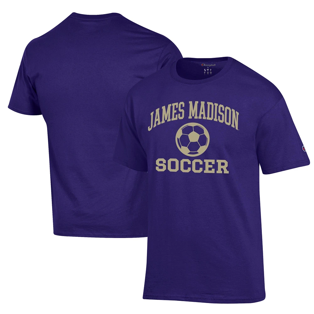 Men's Champion Purple James Madison Dukes Soccer Icon T-Shirt