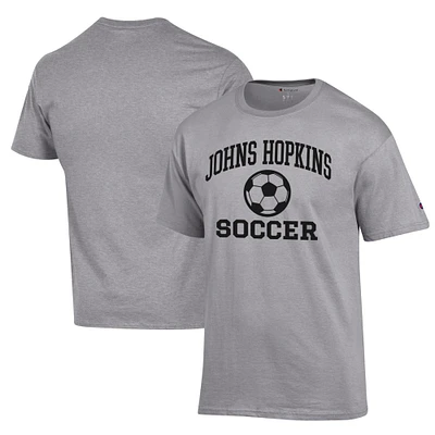 Men's Champion Gray Johns Hopkins Blue Jays Soccer Icon T-Shirt