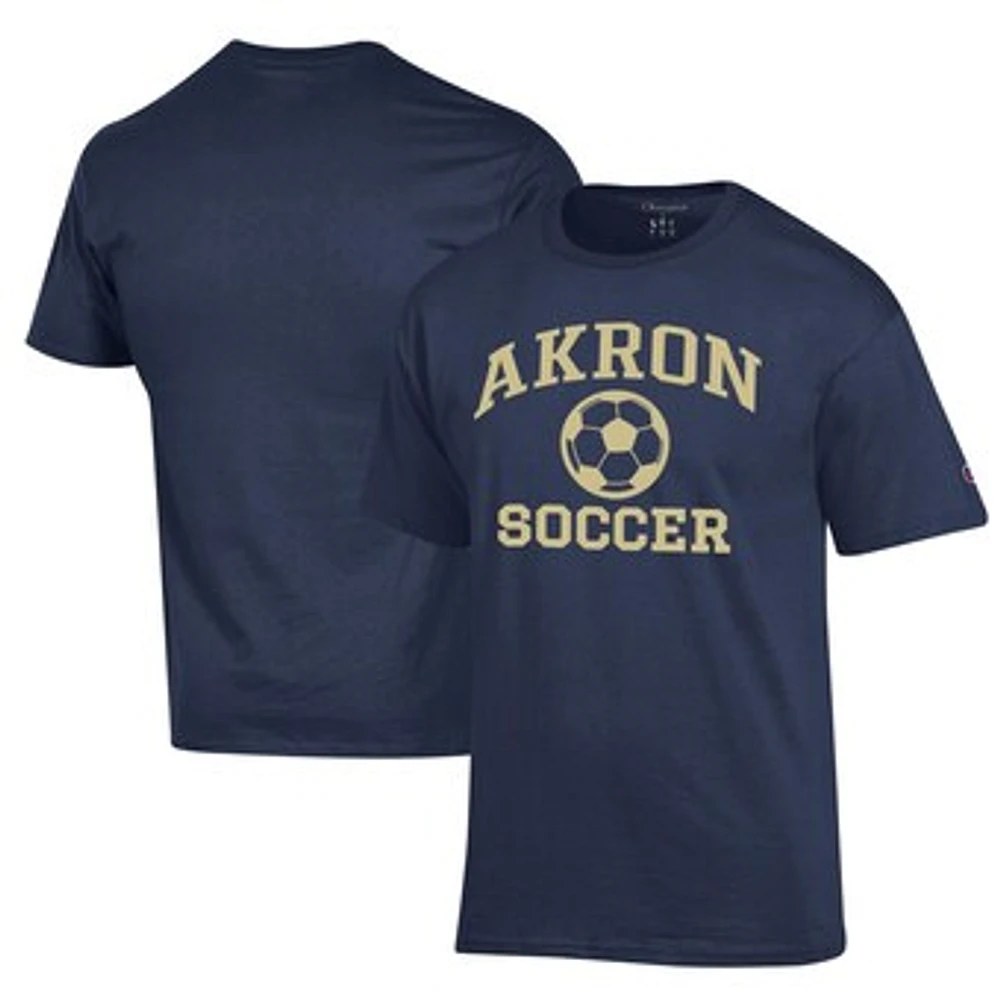 Men's Champion Navy Akron Zips Soccer Icon T-Shirt