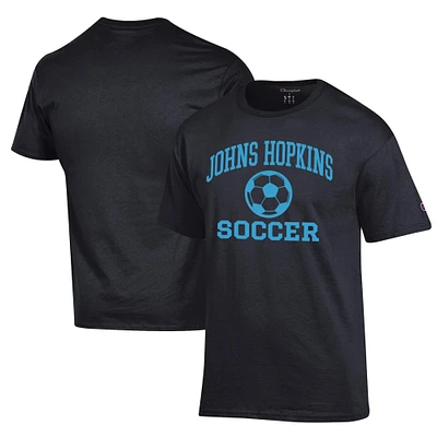 Men's Champion Black Johns Hopkins Blue Jays Soccer Icon T-Shirt