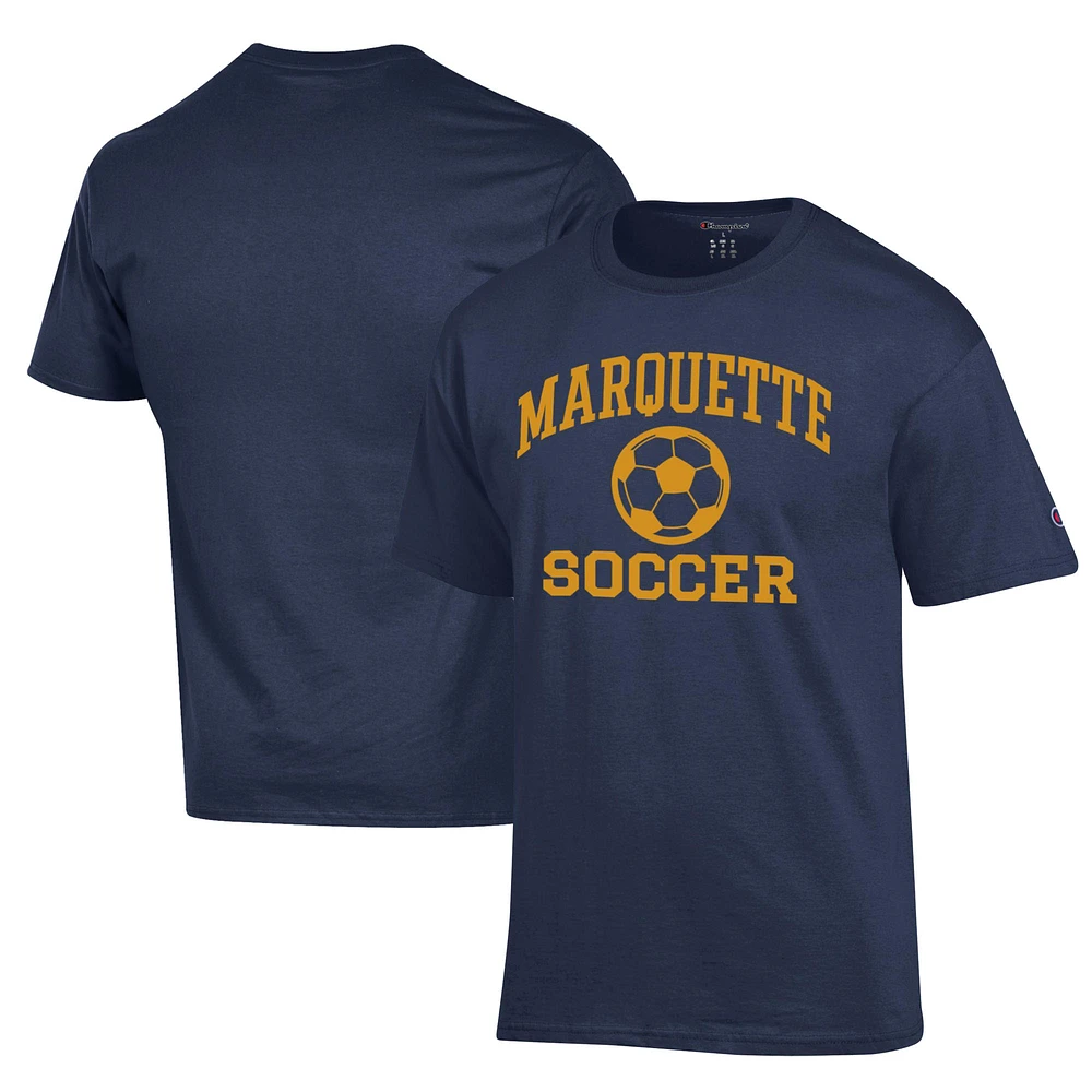 Men's Champion Navy Marquette Golden Eagles Soccer Icon T-Shirt