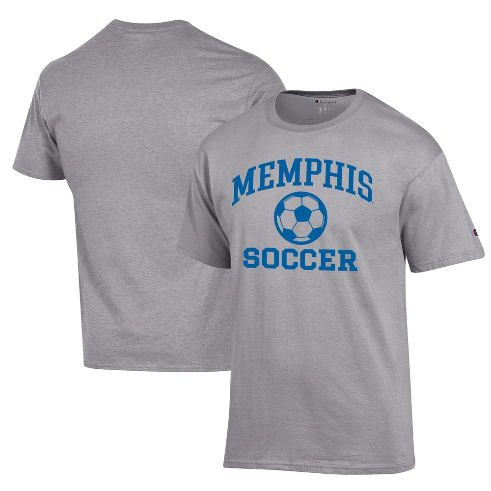 Men's Champion Gray Memphis Tigers Soccer Icon T-Shirt
