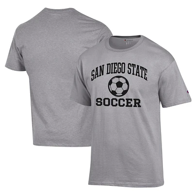 Men's Champion Gray San Diego State Aztecs Soccer Icon T-Shirt